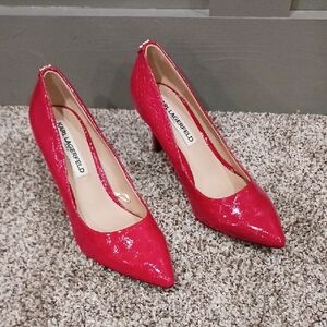 Karl Lagerfeld Vibrant Red Patent Heels